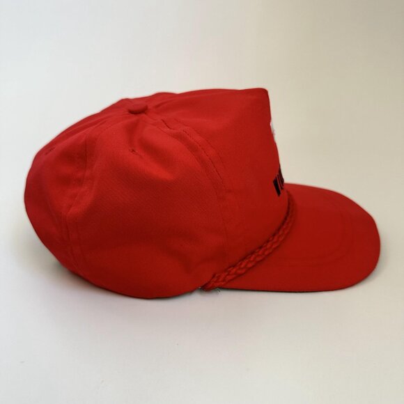 Vintage Wind Song Hat with Rope La Mode Leather Adjustable Strap Cap Made in USA - Picture 5 of 10